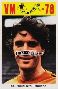 Sticker Ruud Krol - Fodbold Argentina 1978
 n. 61 - LIBERO VM
