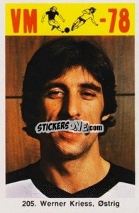 Sticker Werner Kriess - Fodbold Argentina 1978
 n. 205 - LIBERO VM
