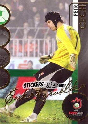 Sticker Petr Cech - UEFA Euro Austria-Switzerland 2008. Trading Cards n. 21 - Panini