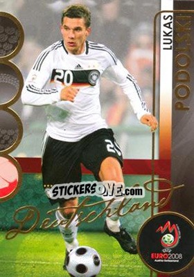 Sticker Lukas Podolski - UEFA Euro Austria-Switzerland 2008. Trading Cards n. 40 - Panini