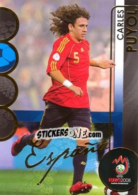 Sticker Carles Puyol - UEFA Euro Austria-Switzerland 2008. Trading Cards n. 45 - Panini