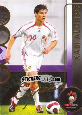 Sticker Xabi Alonso - UEFA Euro Austria-Switzerland 2008. Trading Cards n. 48 - Panini