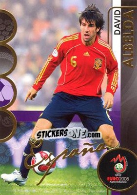 Sticker David Albelda - UEFA Euro Austria-Switzerland 2008. Trading Cards - Panini