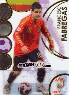 Sticker Cesc Fabregas - UEFA Euro Austria-Switzerland 2008. Trading Cards n. 50 - Panini