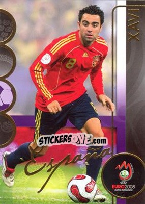 Sticker Xavi Hernandez - UEFA Euro Austria-Switzerland 2008. Trading Cards n. 51 - Panini