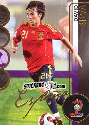 Sticker David Silva - UEFA Euro Austria-Switzerland 2008. Trading Cards n. 53 - Panini