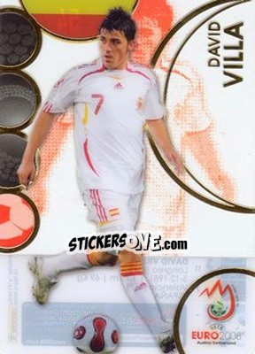 Sticker David Villa - UEFA Euro Austria-Switzerland 2008. Trading Cards n. 54 - Panini