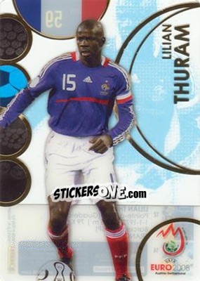 Sticker Lilian Thuram - UEFA Euro Austria-Switzerland 2008. Trading Cards n. 59 - Panini