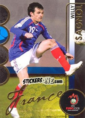 Sticker Willy Sagnol - UEFA Euro Austria-Switzerland 2008. Trading Cards n. 60 - Panini