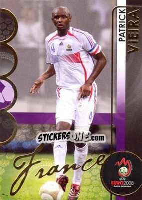 Sticker Patrick Vieira - UEFA Euro Austria-Switzerland 2008. Trading Cards n. 62 - Panini