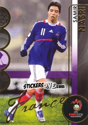 Sticker Samir Nasri - UEFA Euro Austria-Switzerland 2008. Trading Cards n. 64 - Panini