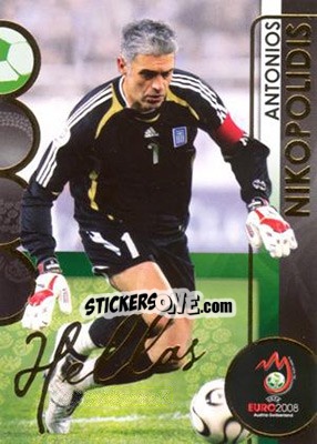 Sticker Antonios Nikopolidis - UEFA Euro Austria-Switzerland 2008. Trading Cards n. 69 - Panini