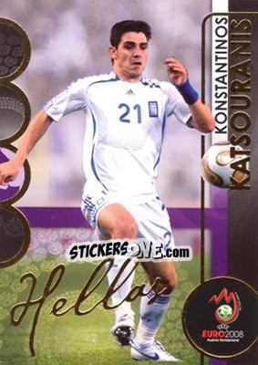 Sticker Kostas Katsouranis - UEFA Euro Austria-Switzerland 2008. Trading Cards n. 74 - Panini