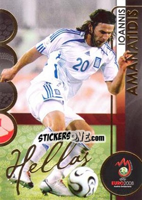 Cromo Ioannis Amanatidis - UEFA Euro Austria-Switzerland 2008. Trading Cards - Panini