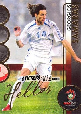 Sticker Georgios Samaras - UEFA Euro Austria-Switzerland 2008. Trading Cards n. 77 - Panini
