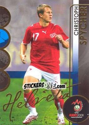 Sticker Christoph Spycher - UEFA Euro Austria-Switzerland 2008. Trading Cards - Panini