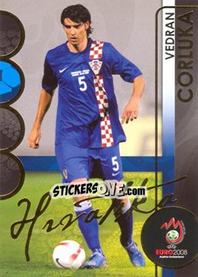 Sticker Vedran Corluka - UEFA Euro Austria-Switzerland 2008. Trading Cards n. 93 - Panini
