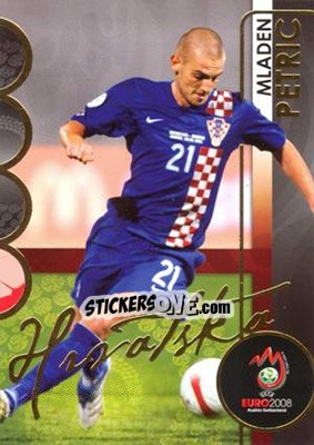 Cromo Mladen Petric - UEFA Euro Austria-Switzerland 2008. Trading Cards - Panini