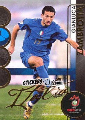 Sticker Gianluca Zambrotta - UEFA Euro Austria-Switzerland 2008. Trading Cards n. 101 - Panini