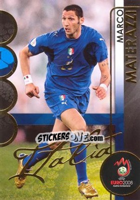 Sticker Marco Materazzi - UEFA Euro Austria-Switzerland 2008. Trading Cards n. 103 - Panini