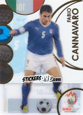 Sticker Fabio Cannavaro - UEFA Euro Austria-Switzerland 2008. Trading Cards n. 104 - Panini