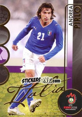 Sticker Andrea Pirlo - UEFA Euro Austria-Switzerland 2008. Trading Cards n. 107 - Panini
