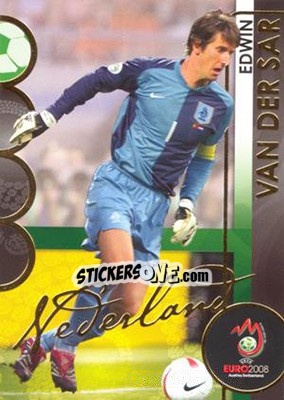 Figurina Edwin van der Sar - UEFA Euro Austria-Switzerland 2008. Trading Cards - Panini