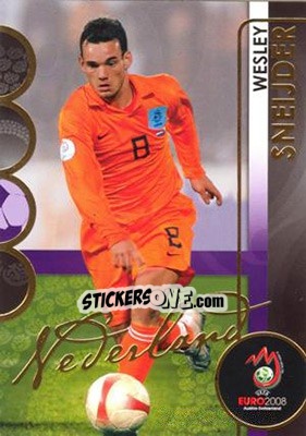 Sticker Wesley Sneijder - UEFA Euro Austria-Switzerland 2008. Trading Cards n. 121 - Panini