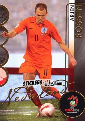 Sticker Arjen Robben - UEFA Euro Austria-Switzerland 2008. Trading Cards n. 122 - Panini