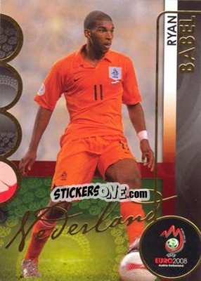 Sticker Ryan Babel - UEFA Euro Austria-Switzerland 2008. Trading Cards n. 123 - Panini