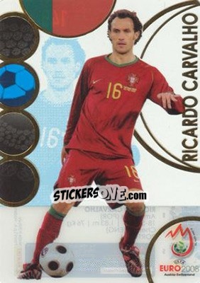 Sticker Ricardo Carvalho - UEFA Euro Austria-Switzerland 2008. Trading Cards - Panini
