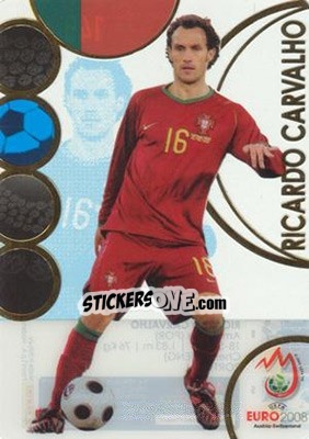 Sticker Ricardo Carvalho - UEFA Euro Austria-Switzerland 2008. Trading Cards n. 145 - Panini