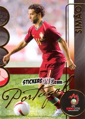 Sticker Simao - UEFA Euro Austria-Switzerland 2008. Trading Cards - Panini