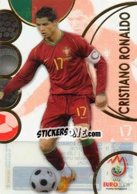 Sticker Cristiano Ronaldo - UEFA Euro Austria-Switzerland 2008. Trading Cards n. 154 - Panini