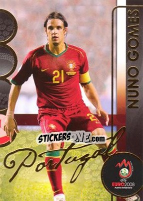 Sticker Nuno Gomes - UEFA Euro Austria-Switzerland 2008. Trading Cards n. 155 - Panini