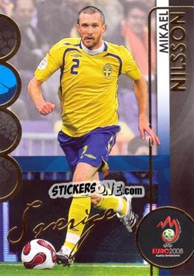 Sticker Mikael Nilsson - UEFA Euro Austria-Switzerland 2008. Trading Cards n. 176 - Panini