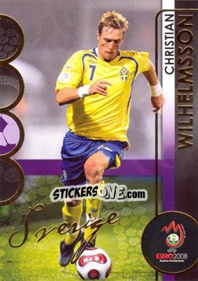 Sticker Wilhelmsson - UEFA Euro Austria-Switzerland 2008. Trading Cards n. 179 - Panini