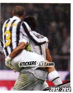 Sticker Buffon / Barzagli / Bonucci / Chiellini - Juventus 2012-2013 n. 35 - Footprint