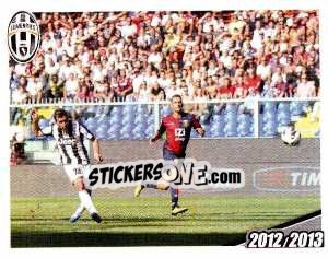 Sticker Giaccherini in gol a Genova - Juventus 2012-2013 n. 110 - Footprint