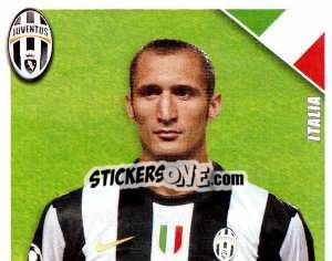 Sticker Chiellini in Azione - Juventus 2012-2013 - Footprint