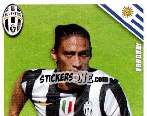 Sticker Caceres in Azione - Juventus 2012-2013 - Footprint