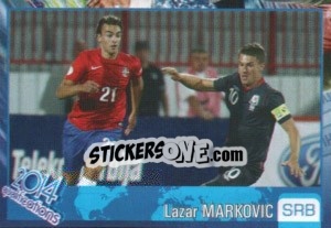Sticker Lazar Markovic - Kvalifikacije za svetsko fudbalsko prvenstvo 2014 - G.T.P.R School Shop