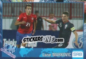 Sticker Lazar Markovic - Kvalifikacije za svetsko fudbalsko prvenstvo 2014 n. 168 - G.T.P.R School Shop