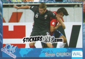 Sticker Simon Church - Kvalifikacije za svetsko fudbalsko prvenstvo 2014 - G.T.P.R School Shop