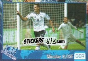 Sticker Miroslav Klose - Kvalifikacije za svetsko fudbalsko prvenstvo 2014 - G.T.P.R School Shop
