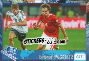 Sticker Emanuel Pogatetz - Kvalifikacije za svetsko fudbalsko prvenstvo 2014 - G.T.P.R School Shop