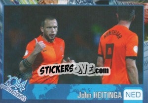 Sticker John Heitinga - Kvalifikacije za svetsko fudbalsko prvenstvo 2014 - G.T.P.R School Shop