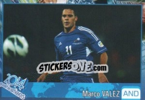 Sticker Marco Valez - Kvalifikacije za svetsko fudbalsko prvenstvo 2014 - G.T.P.R School Shop