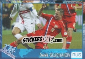 Sticker Denis Glushakov - Kvalifikacije za svetsko fudbalsko prvenstvo 2014 n. 596 - G.T.P.R School Shop