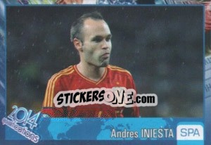 Sticker Andres Iniesta - Kvalifikacije za svetsko fudbalsko prvenstvo 2014 n. 822 - G.T.P.R School Shop